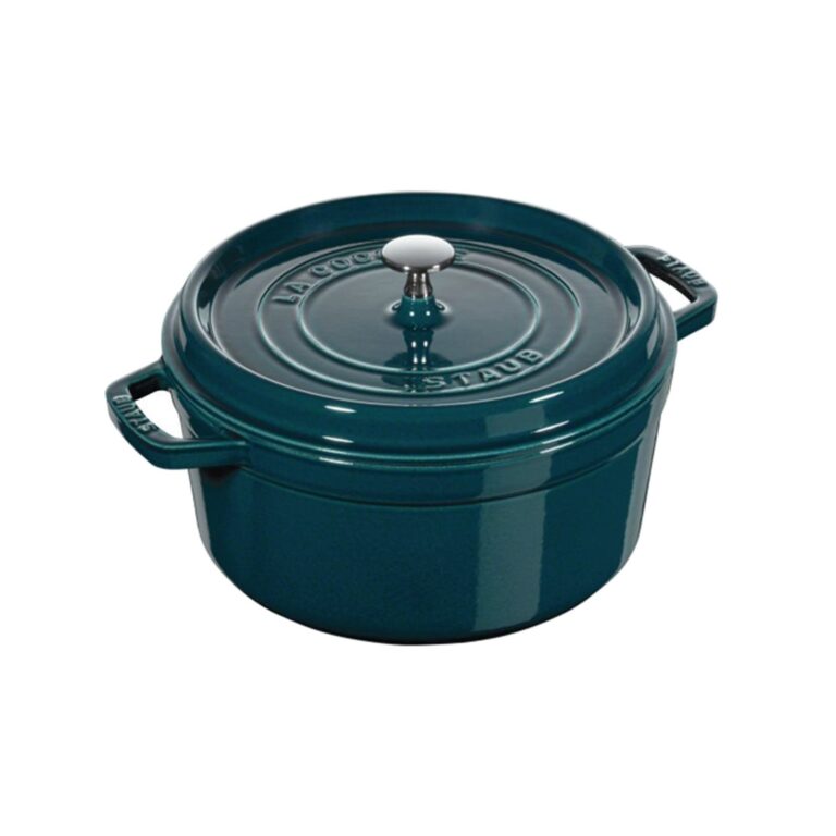 STAUB Öntöttvas főzőedény, 24 cm/3,7 l, Cocotte "la mer" tengerkék színű