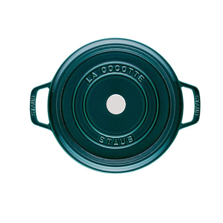 STAUB Öntöttvas főzőedény, 24 cm/3,7 l, Cocotte "la mer" tengerkék színű