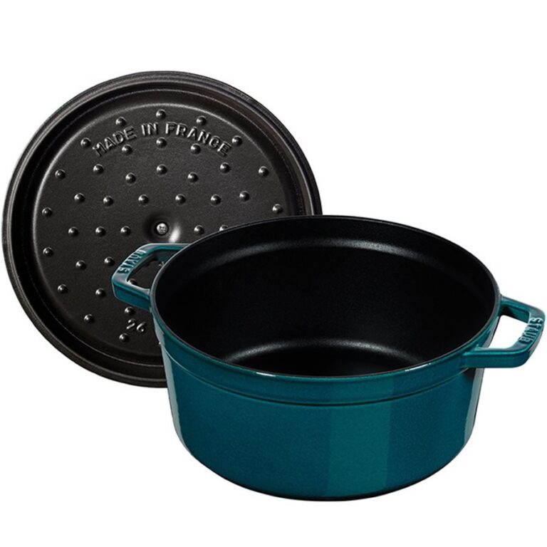 STAUB Öntöttvas főzőedény, 24 cm/3,7 l, Cocotte "la mer" tengerkék színű