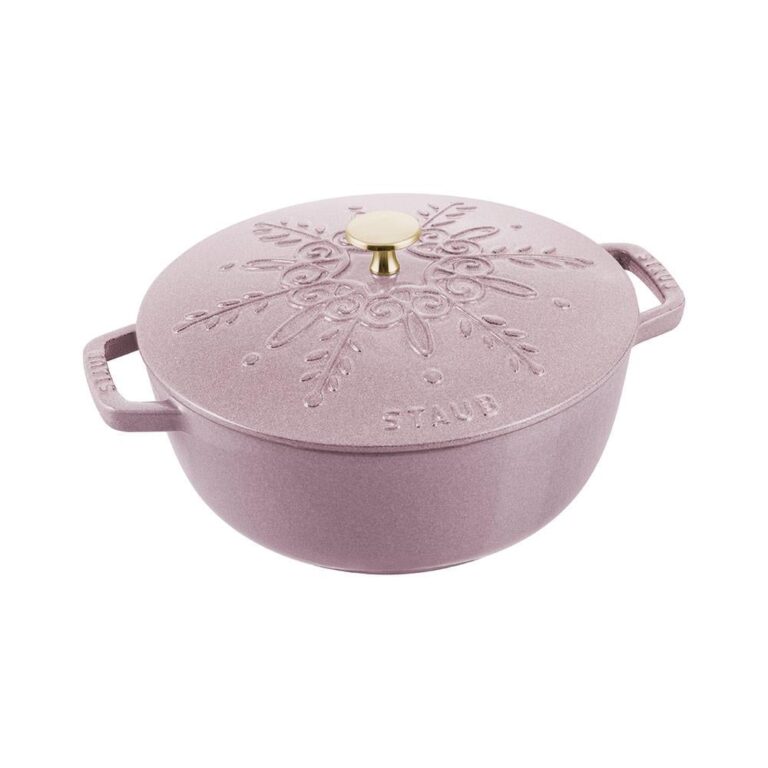 Staub Öntöttvas edény 24 cm snwflake-Cseresznyevirág