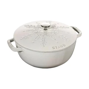 Staub Snowflake cocotte, 24 cm, 3,6 l, fehér szarvasgomba