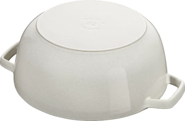STAUB Öntöttvas főzőedény, zománcozott, 24 cm/3,6 l, "snowflake" tört fehér (fehér szarvasgomba)/3/