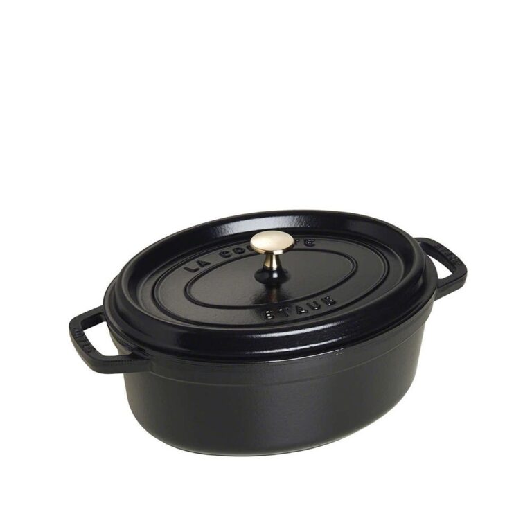 STAUB Öntöttvas főzőedény, zománcozott, 29 cm/4,25 liter, Cocotte Ovale fekete matt