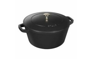 STAUB Öntöttvas főzőedény, zománcozott, 24 cm/4 liter, Cocotte Rond fekete matt