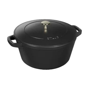 STAUB Cocotte Stackable öntöttvas főzőedény– 24 cm / 4 L – noir matt–matt fekete