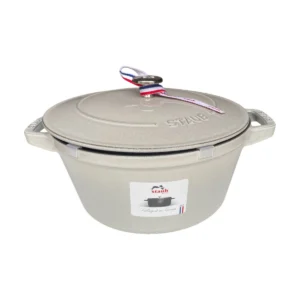 STAUB Cocotte Stack Twist öntöttvas főzőedény– 24 cm / 4 L – White Truffle/4/