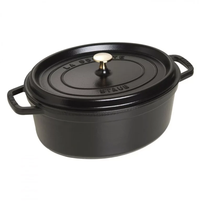 STAUB Öntöttvas főzőedény, zománcozott, 31 cm/5,4 liter, Cocotte Ovale fekete