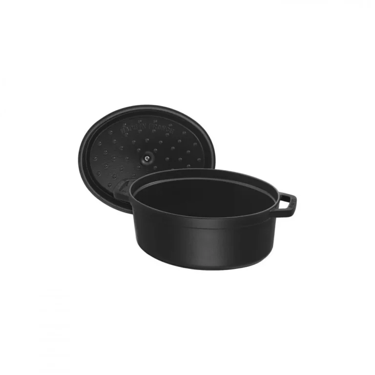 STAUB Öntöttvas főzőedény, zománcozott, 31 cm/5,4 liter, Cocotte Ovale fekete