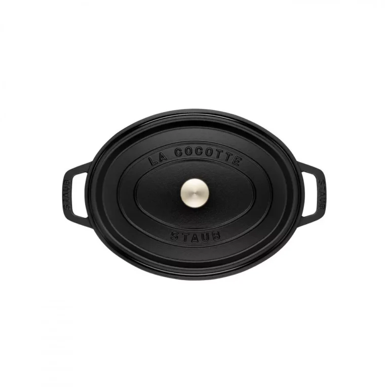 STAUB Öntöttvas főzőedény, zománcozott, 31 cm/5,4 liter, Cocotte Ovale fekete