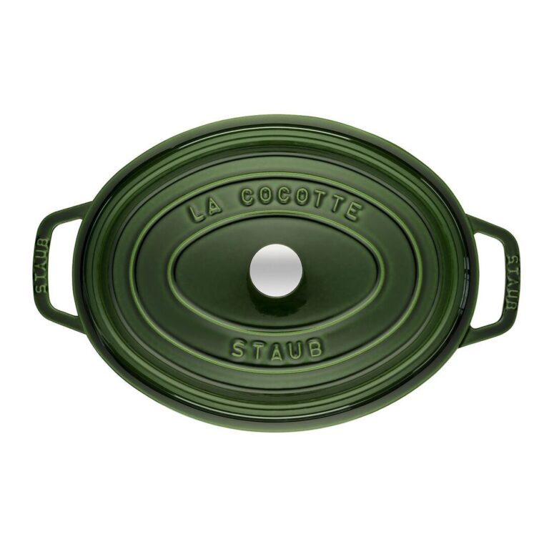 STAUB Öntöttvas főzőedény, zománcozott, 31 cm/5,4 liter, Cocotte Ovale zöld (basil)