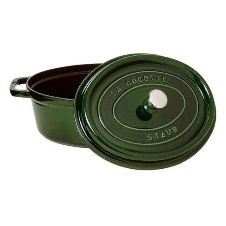 STAUB Öntöttvas főzőedény, zománcozott, 31 cm/5,4 liter, Cocotte Ovale zöld (basil)