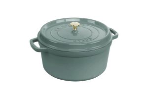 STAUB Öntöttvas főzőedény, zománcozott, 24 cm/4,7 liter, Cocotte Ronde kerek,eukaliptusz zöld