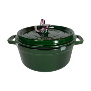 STAUB Cocotte Ronde öntöttvas edény – 24 cm / 3,7 L – Basilic-bazsalikomzöld (32)