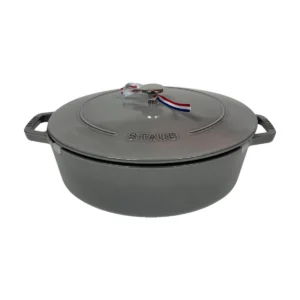STAUB Cocotte Chubby ovális öntöttvas edény – 31 cm / 5,6 L – Graphite –Gafitszürke /49/
