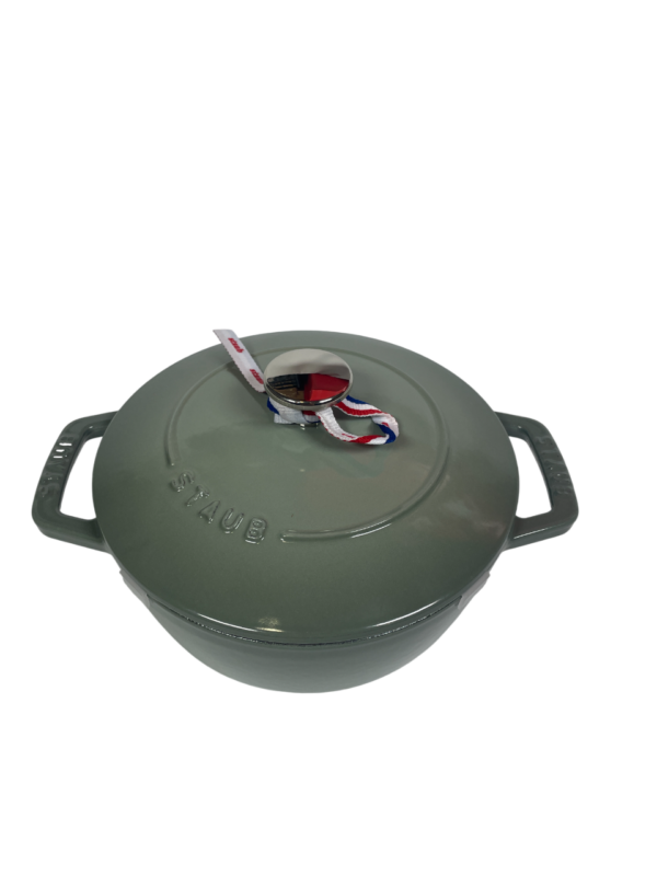 STAUB Öntöttvas főzőedény, zománcozott, 18 cm/1,66 liter, La Marmite kerek ,Eukaliptusz zöld (46)