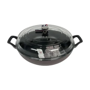 STAUB kerek öntöttvas edény üvegfedővel – 30 cm / 5,2 L – Cherry Blossom-cseresznyevirág