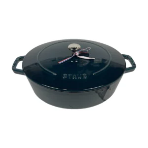 STAUB Cocotte Chubby Ovale öntöttvas edény – 31 cm / 5,6 L – La Mer-tengerkék (62)