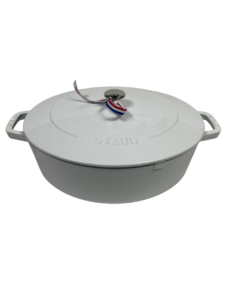 STAUB Öntöttvas főzőedény, zománcozott, 31 cm/5,6 liter, Fehér színű (76)