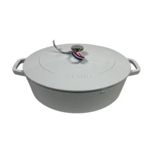 STAUB Cocotte Chubby Ovale öntöttvas edény – 31 cm / 5,6 L – blanc-fehér (76)