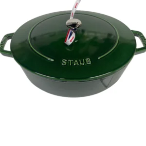 STAUB Cocotte Chubby Ovale öntöttvas edény – 31 cm / 5,6 L – Basilic –bazsalikom zöld (77)