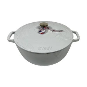STAUB La Marmite Serpent öntöttvas edény kerek – 26 cm / 4,9 L –blanc-fehér