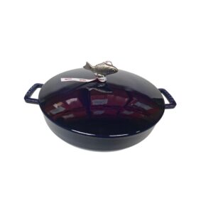 STAUB Öntöttvas főzőedény, zománcozott, 28 cm/4,65 liter, Cocotte Pecheur kerek, sötétkék (105)
