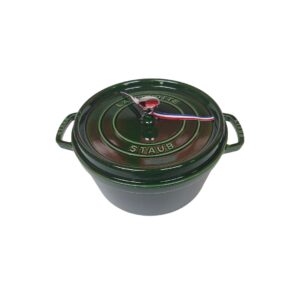 STAUB Öntöttvas főzőedény, zománcozott, 28 cm/6,7 liter, Cocotte Ronde kerek, Bazsalikomzöld (106)