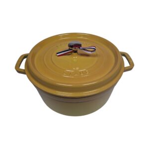 STAUB Öntöttvas főzőedény, zománcozott, 26 cm/5,25 liter, Cocotte Ronde kerek, citrom (112)