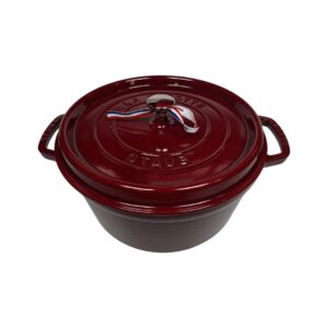 STAUB Öntöttvas főzőedény, zománcozott, 28 cm/6,7 liter, Cocotte Ronde kerek, bordó