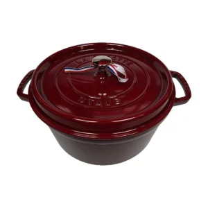 STAUB Cocotte öntöttvas edény kerek – 28 cm, 6,7 L – Bordeaux-bordó (113)