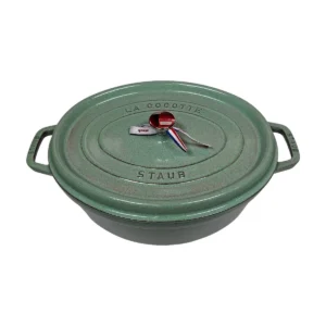 STAUB Cocotte öntöttvas edény ovális – 33 cm, 6,7 L – Sauge-zsálya